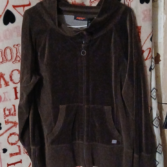 Oakley Brown Zip-Up Hoodie - Picture 1 of 4